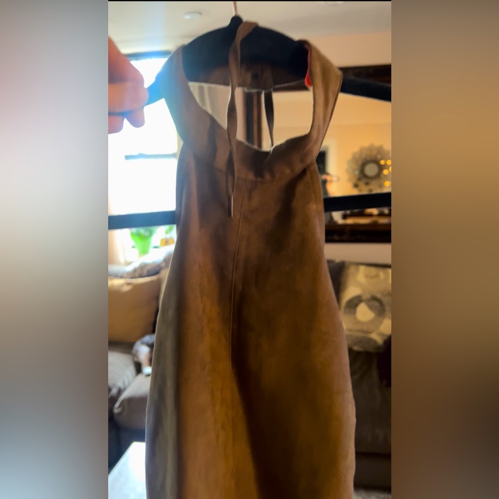 Olive Green Suede Dress